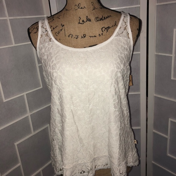 Hollister Tops - Hollister Lace covered Razorback tank. NWT